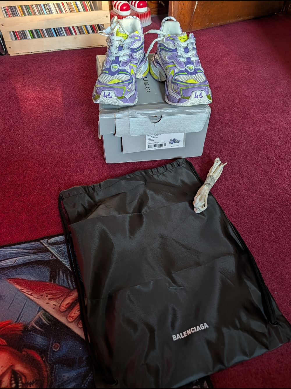 Balenciaga Purple & Yellow Men’s Runner Sneakers